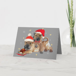 Shar-pei Brüder Weihnachtskarten Feiertagskarte