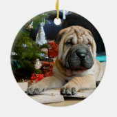 Shar Pei Christmas Keramik Ornament (Hinten)