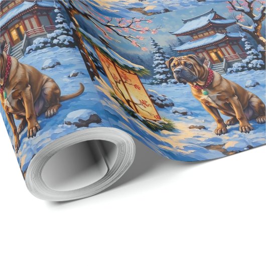 Shar Pei Christmas Lantern Zen Garden Holiday Geschenkpapier (Rolleneckpunkt)