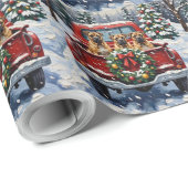 Shar Pei Christmas Red Truck Holiday Geschenkpapier (Rolleneckpunkt)