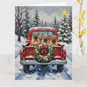 Shar Pei Christmas Red Truck Holiday Karte (Gelbe Blume)