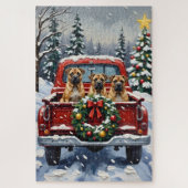 Shar Pei Christmas Red Truck Holiday Puzzle (Vertikal)