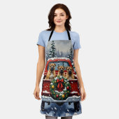 Shar Pei Christmas Red Truck Holiday Schürze (Getragen)