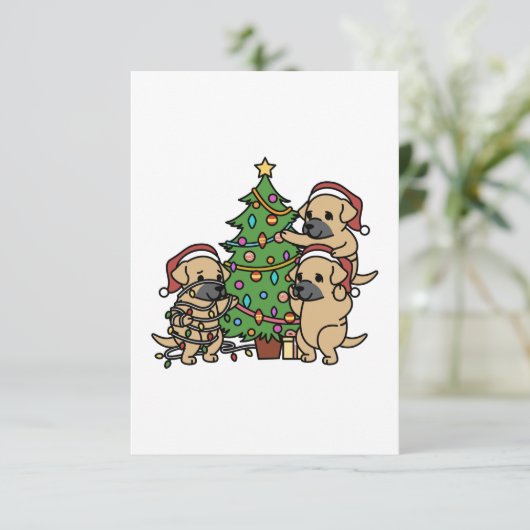 Shar Pei Christmas Tree Dankeskarte (Stehend Vorderseite)