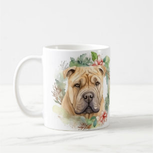 Shar Pei Christmas Wreath Festivals Kaffeetasse