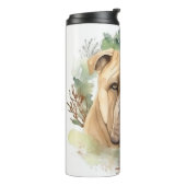 Shar Pei Christmas Wreath Festivals Thermosbecher (Nach links gedreht)