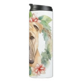 Shar Pei Christmas Wreath Festivals Thermosbecher (Nach rechts gedreht)