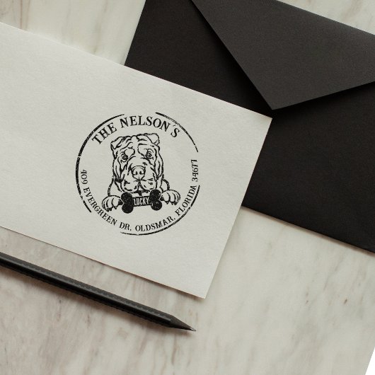 Shar Pei Custom Family Rücksendeadresse Gummistempel