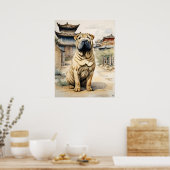 Shar Pei - Dog Art Print Poster (Küche)