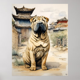 Shar Pei - Dog Art Print Poster