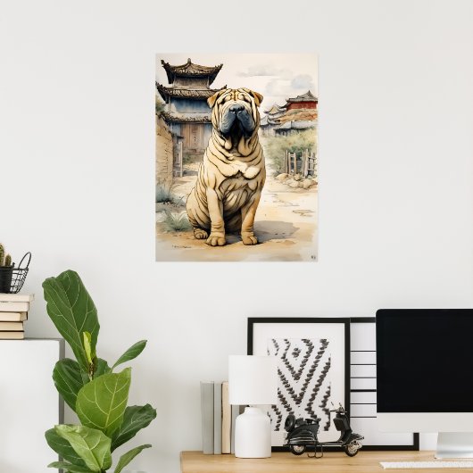 Shar Pei - Dog Art Print Poster (Heimbüro)