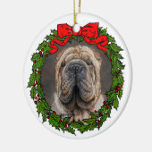 Shar Pei Dog Art von Glenda Harlan Keramik Ornament (Links)