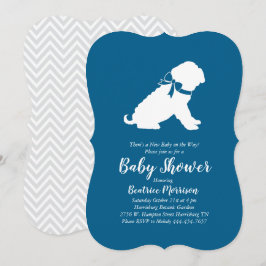 Shar-Pei Dog Baby Shower Blue Boy Einladung