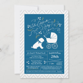 Shar-Pei Dog Baby Shower Blue Boy Einladung