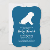Shar-Pei Dog Baby Shower Blue Boy Einladung (Vorderseite)