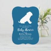 Shar-Pei Dog Baby Shower Blue Boy Einladung (Stehend Vorderseite)