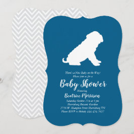 Shar-Pei Dog Baby Shower Blue Boy Einladung