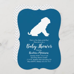 Shar-Pei Dog Baby Shower Blue Boy Einladung