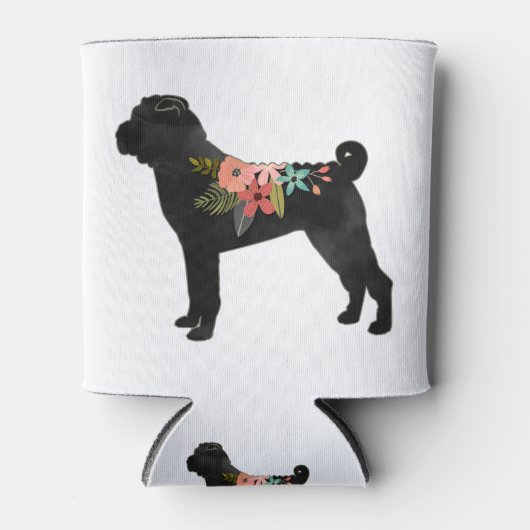 Shar-Pei Dog Breed Boho Floral Silhouette Dosenkühler (Vorderseite)