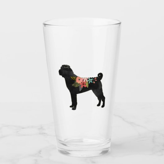 Shar-Pei Dog Breed Boho Silhouette Glass Glas (Vorderseite)