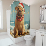 Shar Pei Dog Christmas Vintag Beach Duschvorhang<br><div class="desc">Bringen Sie die Wärme der Ferien an die Küste mit diesem charmanten, Vintag inspirierten Design, das einen festlichen Hund auf einem ruhigen Strand besticht. Mit einer klassischen Touch nostalgischer Töne und Küstenstöcke erweckt dieses Kunstwerk den Zauber der Weihnachtszeit am Meer. Dieses Design ist perfekt für den gelungenen Urlaub geeignet und...</div>
