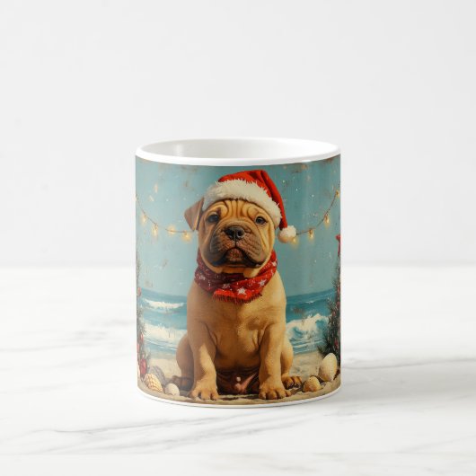 Shar Pei Dog Christmas Vintag Beach Kaffeetasse (Mittel)