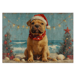 Shar Pei Dog Christmas Vintag Beach Schneidebrett