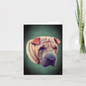 Shar Pei Dog Face Note Card Karte (Vorderseite)