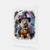 Shar Pei Dog Halloween Square Acrylschild (Winkel)