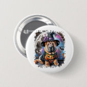 Shar Pei Dog Halloween Square Button (Vorne & Hinten)