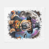 Shar Pei Dog Halloween Square Fleecedecke (Vorderseite (Horizontal))