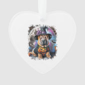 Shar Pei Dog Halloween Square Ornament (Vorderseite)