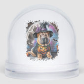 Shar Pei Dog Halloween Square Schneekugeln (Vorderseite)