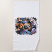 Shar Pei Dog Halloween Square Strandtuch (Vorderseite)