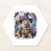 Shar Pei Dog Halloween Square Untersetzer (Vorderseite)