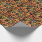 Shar Pei Dog Herbsternte Erntedank Geschenkpapier (Ecke)