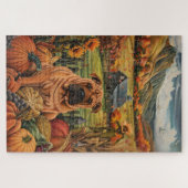 Shar Pei Dog Herbsternte Erntedank Puzzle (Horizontal)