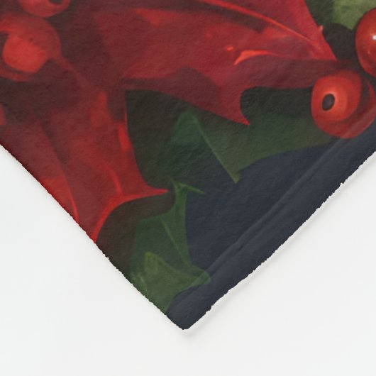 Shar Pei Dog in Schnee Weihnachten Fleecedecke (Ecke)