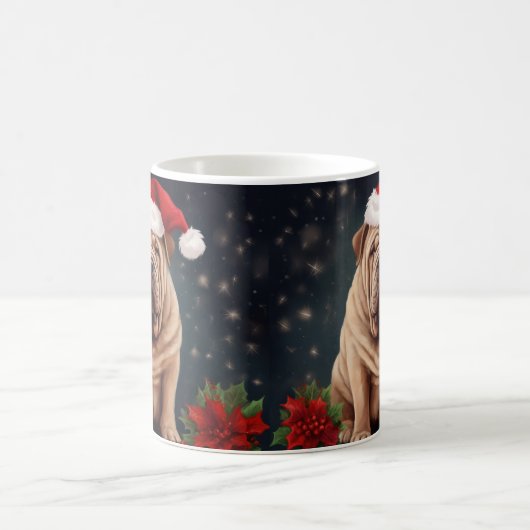 Shar Pei Dog in Schnee Weihnachten Kaffeetasse (Mittel)