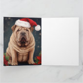 Shar Pei Dog in Schnee Weihnachten Karte (Innenseite)