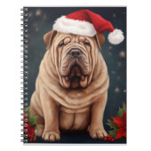 Shar Pei Dog in Schnee Weihnachten Notizblock (Vorderseite)
