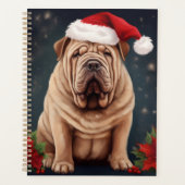 Shar Pei Dog in Schnee Weihnachten Planer (Vorderseite)