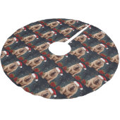 Shar Pei Dog in Schnee Weihnachten Polyester Weihnachtsbaumdecke (Schrägansicht)