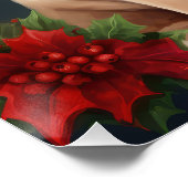 Shar Pei Dog in Schnee Weihnachten Poster (Ecke)