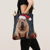 Shar Pei Dog in Schnee Weihnachten Tasche (Von Nahem)
