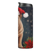 Shar Pei Dog in Schnee Weihnachten Thermosbecher (Nach rechts gedreht)