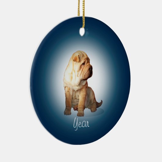 Shar Pei Dog Keramik Ornament (Rechts)