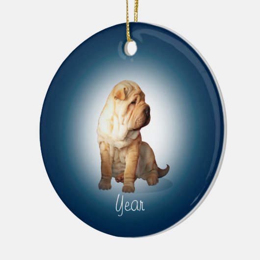 Shar Pei Dog Keramik Ornament (Links)