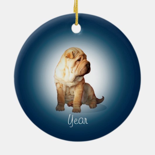 Shar Pei Dog Keramik Ornament (Hinten)