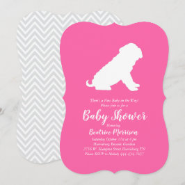 Shar-Pei Dog Kinderdusche Pink Girl Einladung